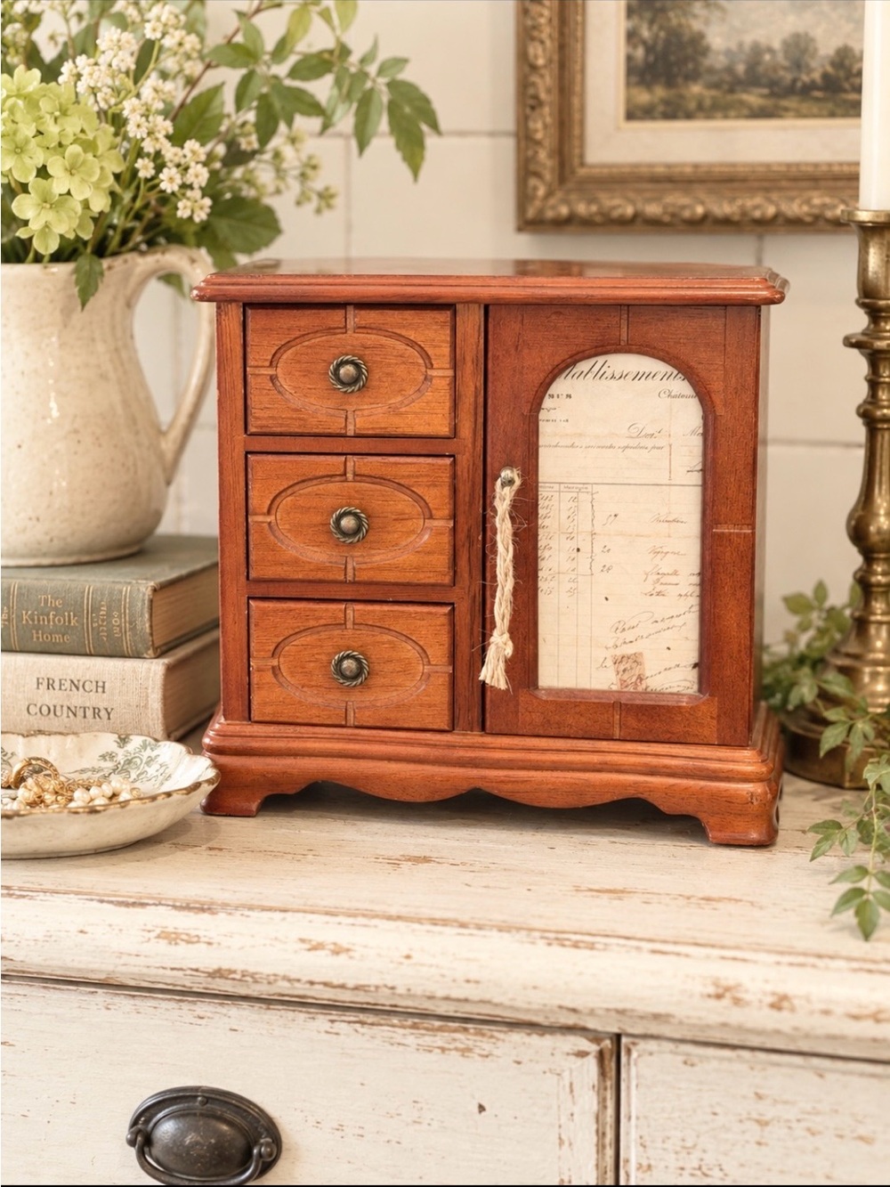 Vintage Wooden 3 Drawer Jewelry Box. Classic | Heritage | Heirloom | Keepsake